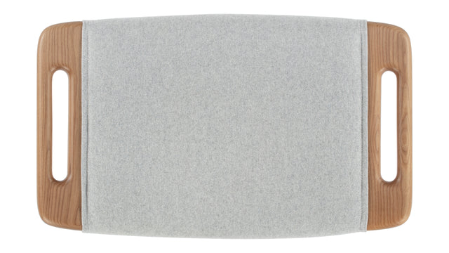Papa Bear - Papa Bear Ottoman, Light Gray Wool and Walnut