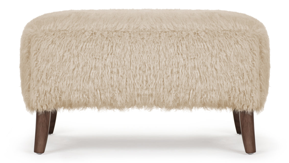 Cabana - Cabana Ottoman, Almond Long Hair Sherpa and Walnut