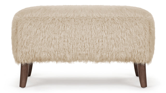 Cabana - Cabana Ottoman, Almond Long Hair Sherpa and Walnut