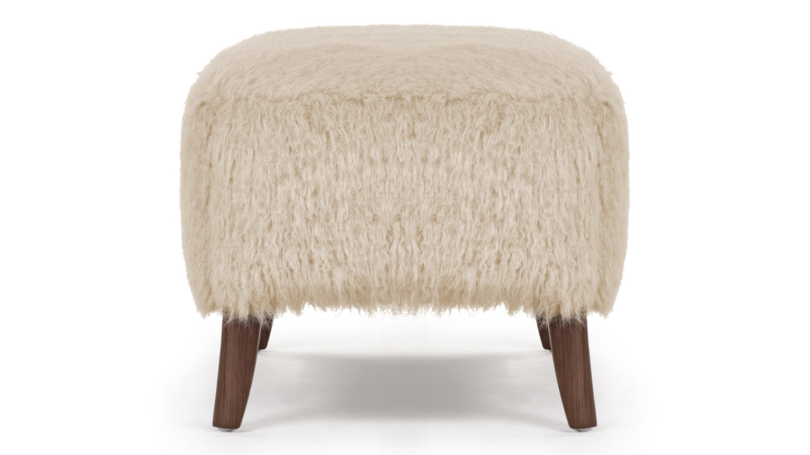 Cabana - Cabana Ottoman, Almond Long Hair Sherpa and Walnut