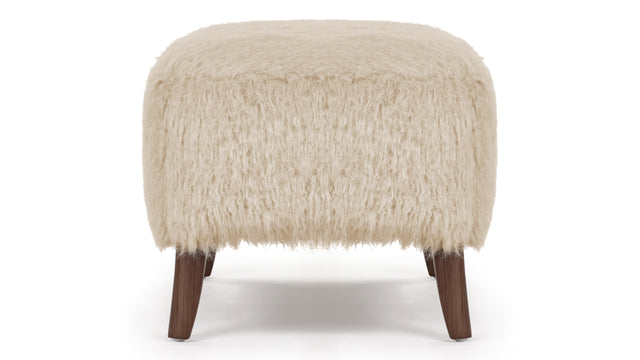 Cabana - Cabana Ottoman, Almond Long Hair Sherpa and Walnut