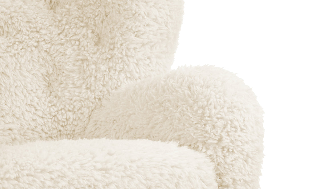 Tired Man - Tired Man Lounge Chair, White Long Hair Sherpa