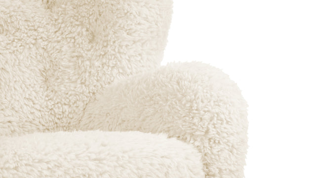 Tired Man - Tired Man Lounge Chair, White Long Hair Sherpa