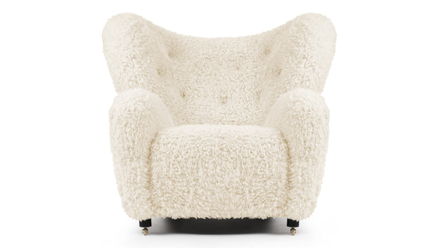 Tired Man - Tired Man Lounge Chair, White Long Hair Sherpa