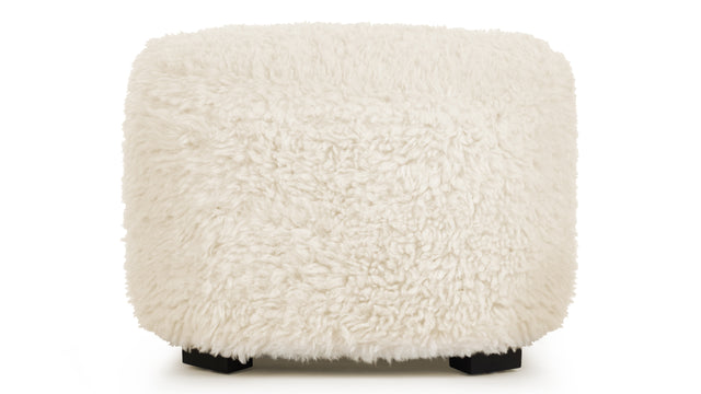 Tired Man - Tired Man Ottoman, White Long Hair Sherpa