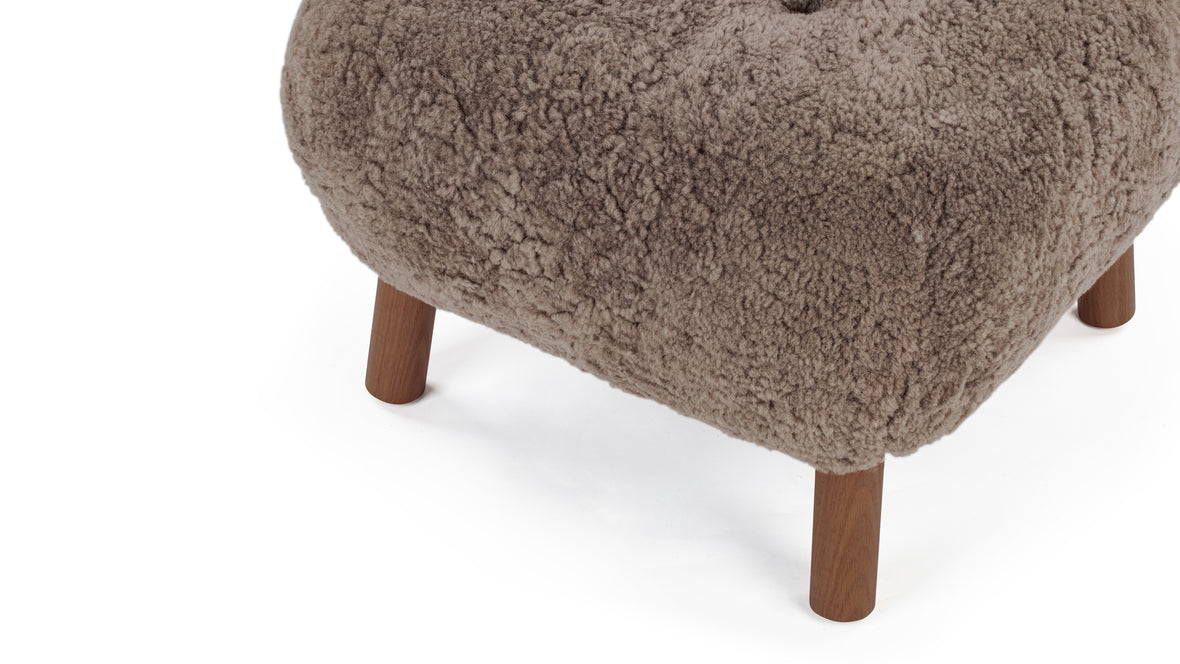 Petra - Petra Ottoman, Cappuccino Luxe Sheepskin
