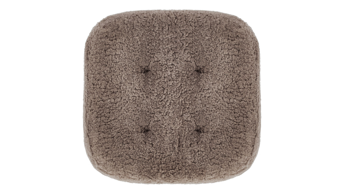 Petra - Petra Ottoman, Cappuccino Luxe Sheepskin