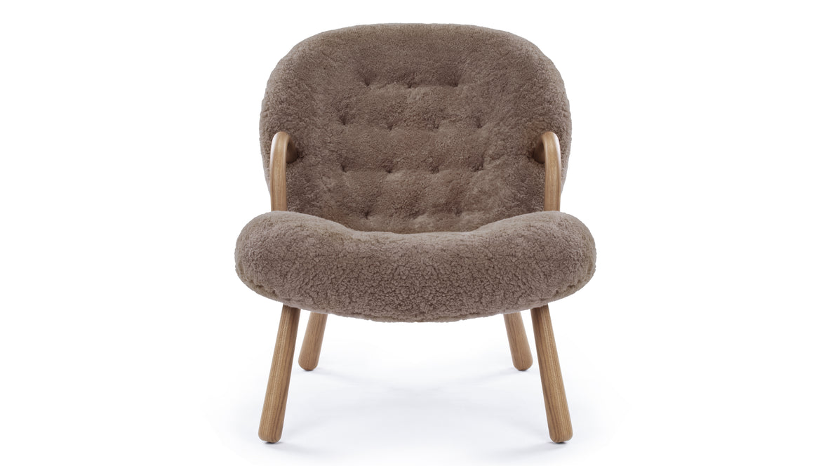 Clam - Clam Chair, Cappuccino Luxe Sheepskin
