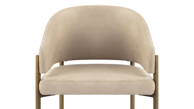 Esme - Esme Dining Chair, Latte Vegan Suede and Brushed Brass