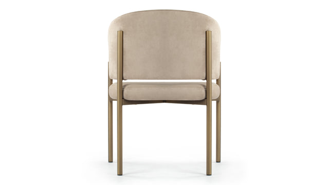 Esme - Esme Dining Chair, Latte Vegan Suede and Brushed Brass