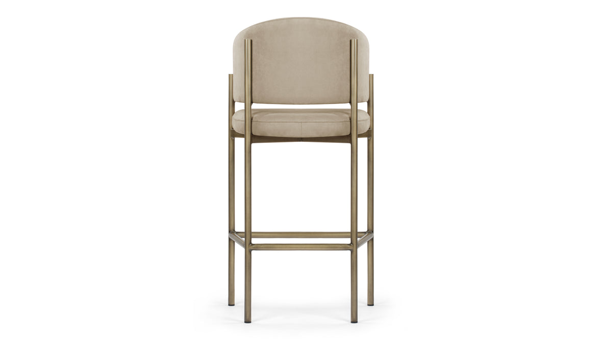 Esme - Esme Counter Stool, Latte Vegan Suede and Brushed Brass