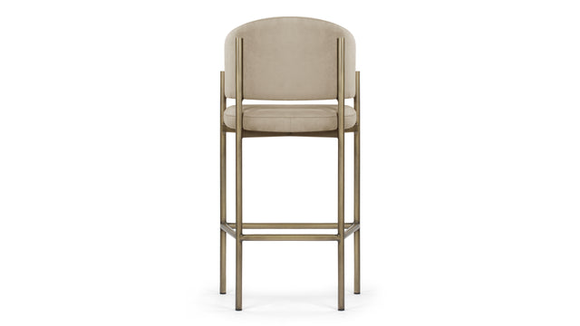 Esme - Esme Counter Stool, Latte Vegan Suede and Brushed Brass