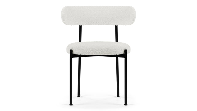Mila - Mila Dining Chair, Pearl Boucle