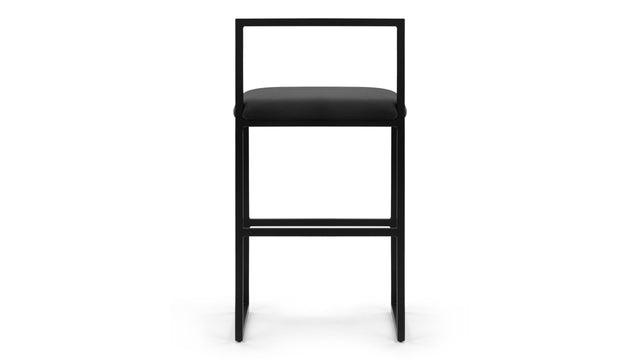 Rens - Rens Counter Stool, Black Plush Velvet