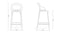 Masters - Masters Counter Stool, White, 25.5