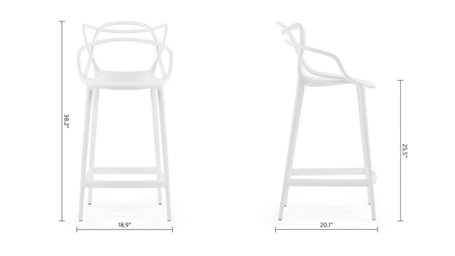 Masters - Masters Counter Stool, White, 25.5