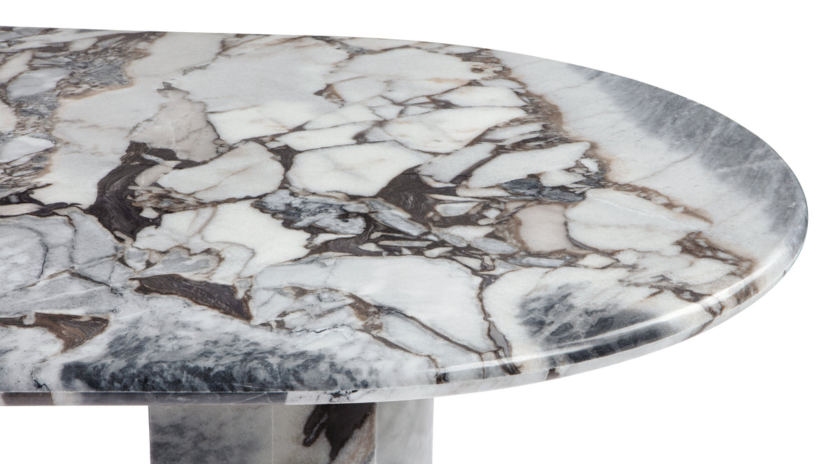 Dante - Dante Dining Table, Modellato Marble, 77in