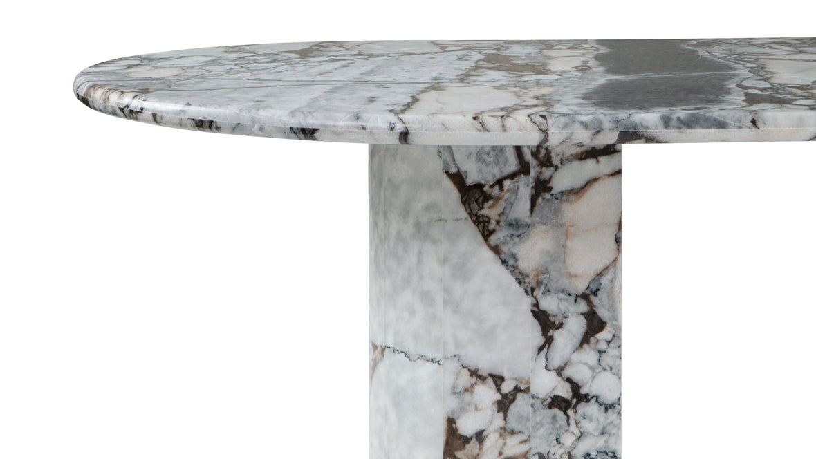 Dante - Dante Dining Table, Modellato Marble, 77in