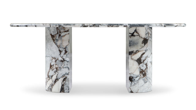 Dante - Dante Dining Table, Modellato Marble, 77in