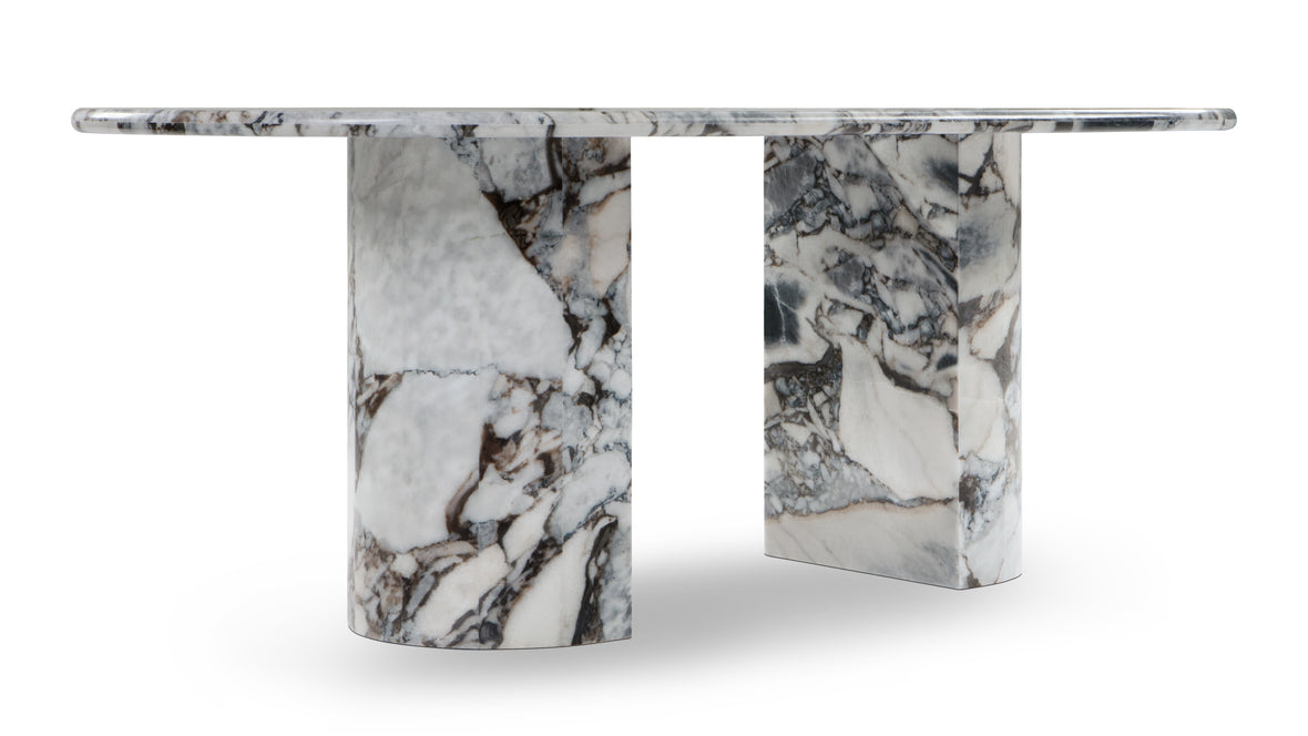 Dante - Dante Dining Table, Modellato Marble, 77in
