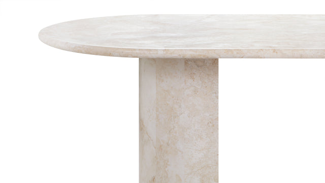 Dante - Dante Dining Table, White Travertine, 98in