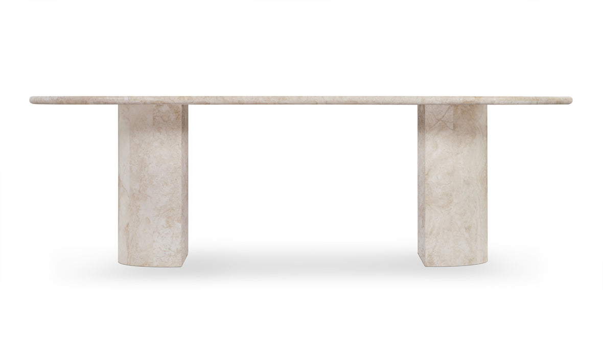 Dante - Dante Dining Table, White Travertine, 98in