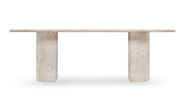 Dante - Dante Dining Table, White Travertine, 98in