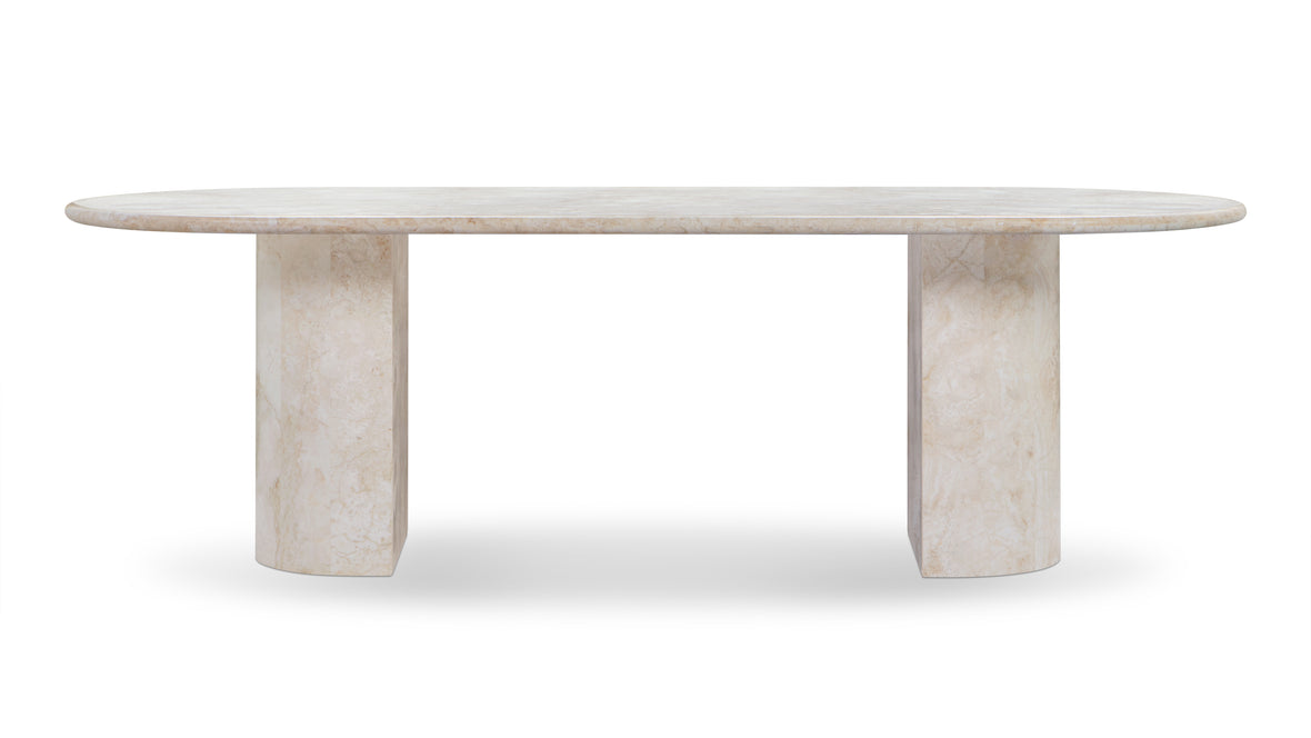Dante - Dante Dining Table, White Travertine, 98in