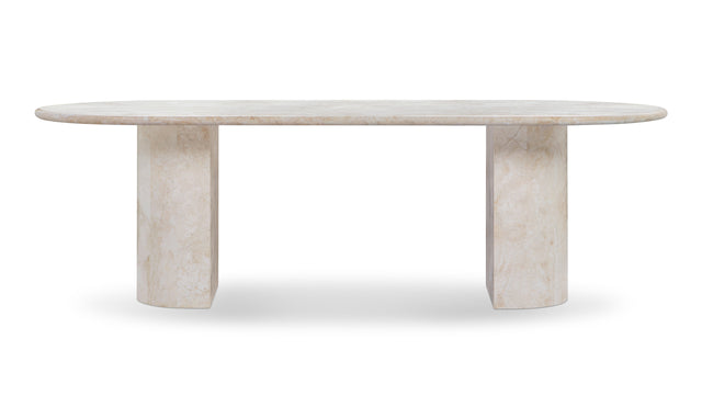 Dante - Dante Dining Table, White Travertine, 98in