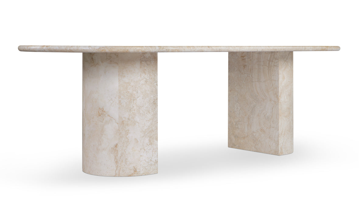 Dante - Dante Dining Table, White Travertine, 98in