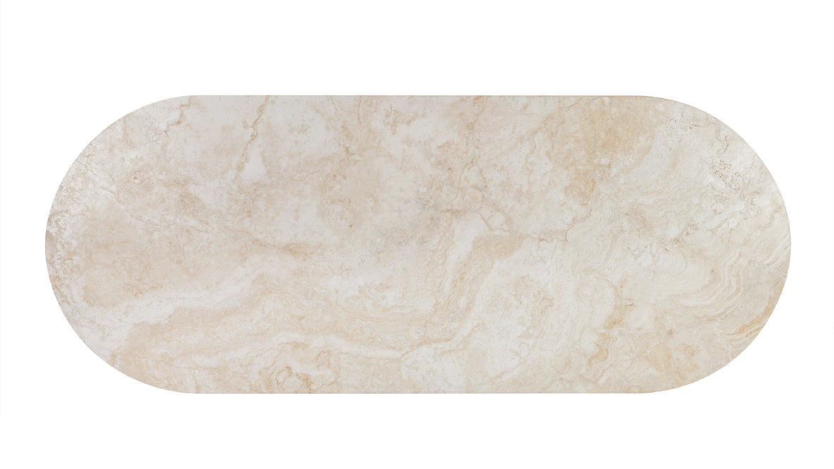 Dante - Dante Dining Table, White Travertine, 98in