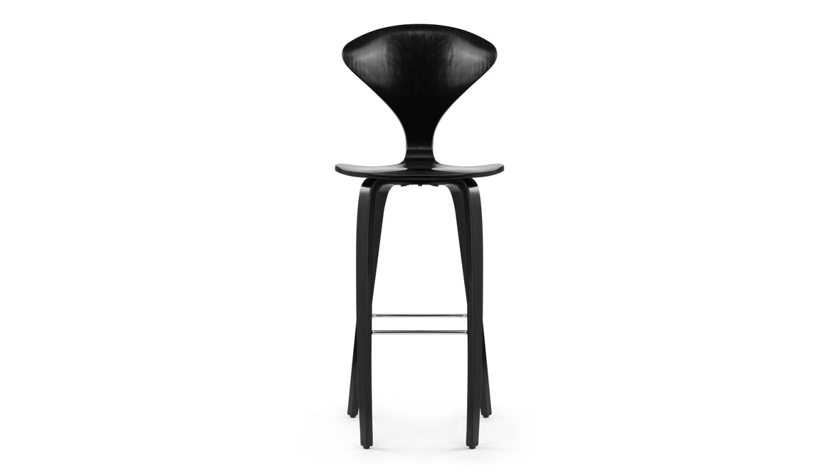 Norman - Norman Bar Stool, Black Ash, 29.5