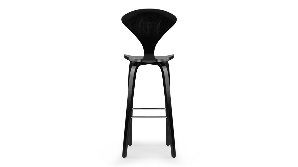 Norman - Norman Bar Stool, Black Ash, 29.5