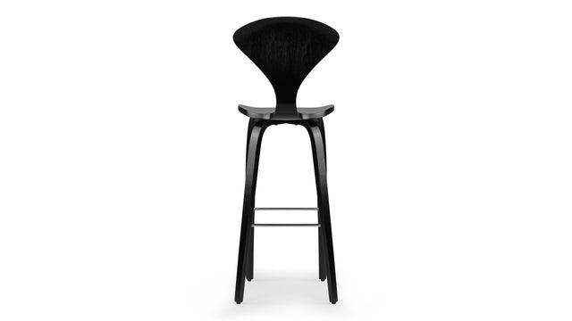 Norman - Norman Bar Stool, Black Ash, 29.5
