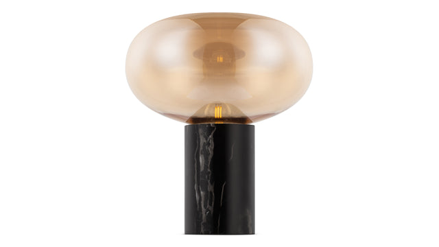 Karl - Karl Table Lamp, Amber Glass and Black Marble