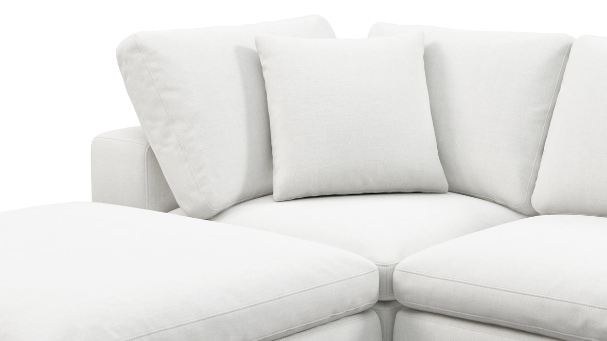 Sky - Sky Sectional Sofa, Three Seater, Left Chaise, White Linen
