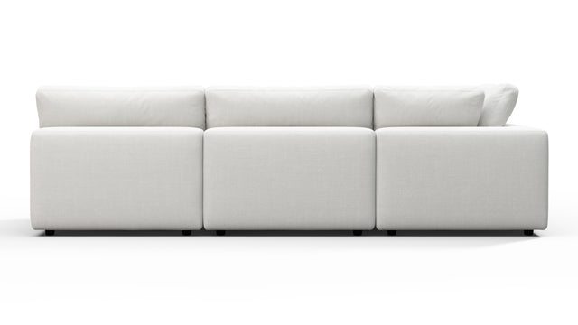 Sky - Sky Sectional Sofa, Three Seater, Left Chaise, White Linen
