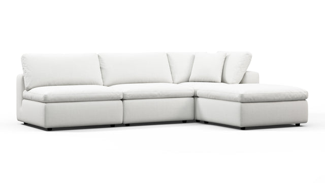 Sky - Sky Sectional Sofa, Three Seater, Right Chaise, White Linen