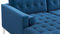 Florence - Florence Three Seater Sofa, Left Chaise, Indigo Blue Wool