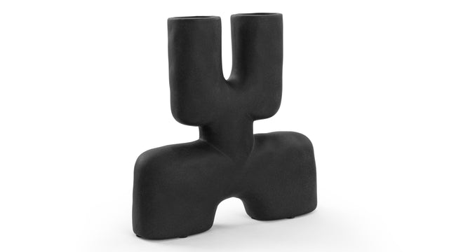 Daan - Daan Duo Vase, Mini, Black Ceramic
