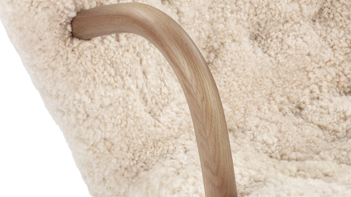 Clam - Clam Chair, Natural Luxe Sheepskin