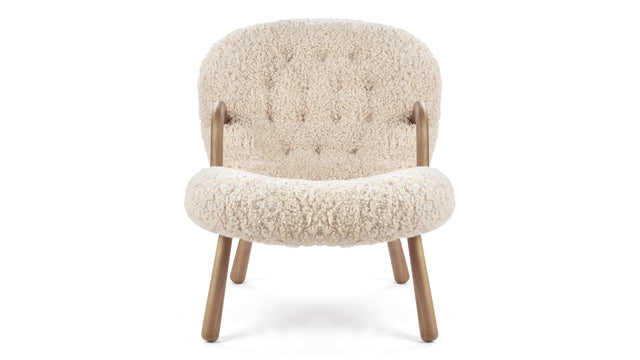 Clam - Clam Chair, Natural Luxe Sheepskin
