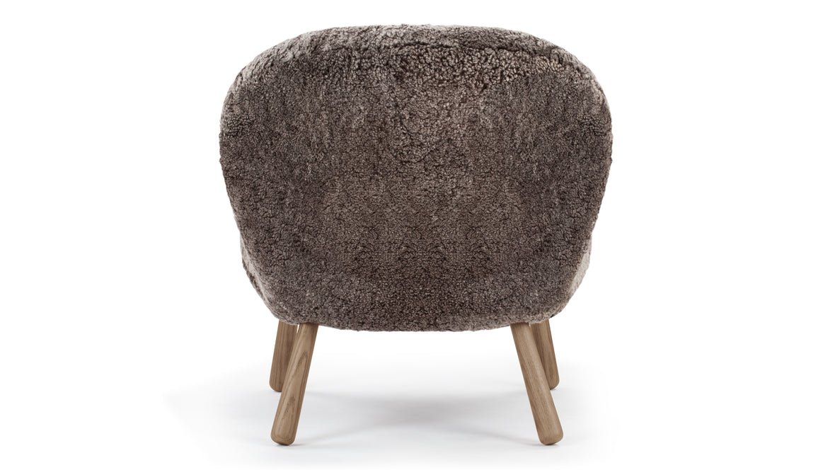 Clam - Clam Chair, Frosted Coco Luxe Sheepskin