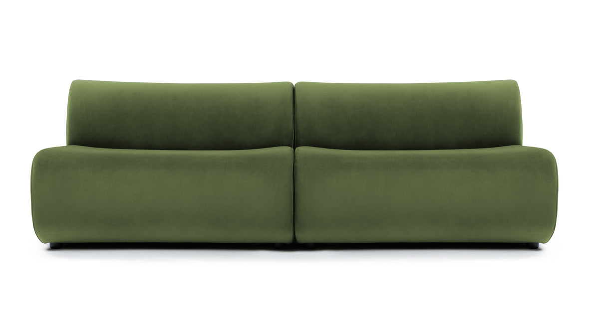 Leo - Leo Two Seater Sofa, Lichen Plush Velvet