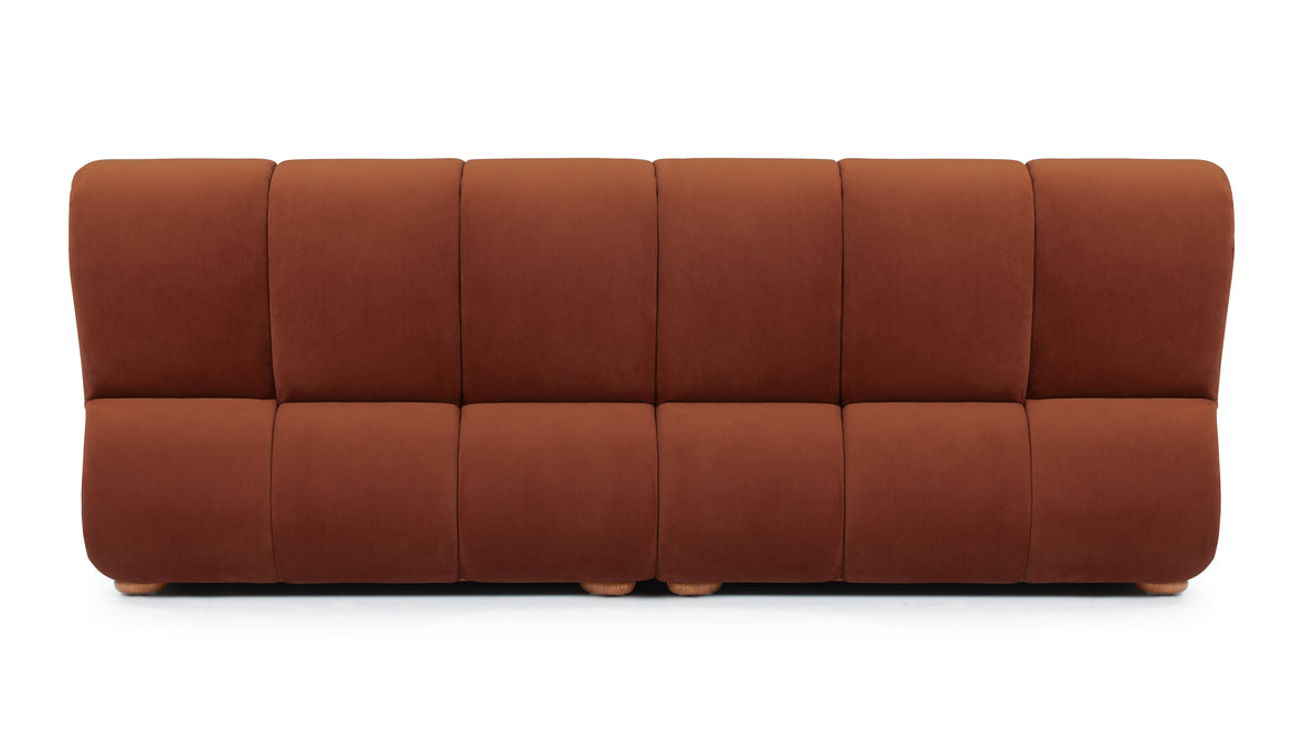 River - River Sectional, Three Seater Sofa, Russet Plush Velvet