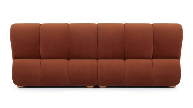 River - River Sectional, Three Seater Sofa, Russet Plush Velvet