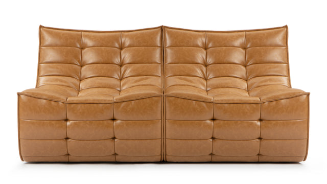 Tyge - Tyge Two Seater Sofa, Bourbon Vegan Leather