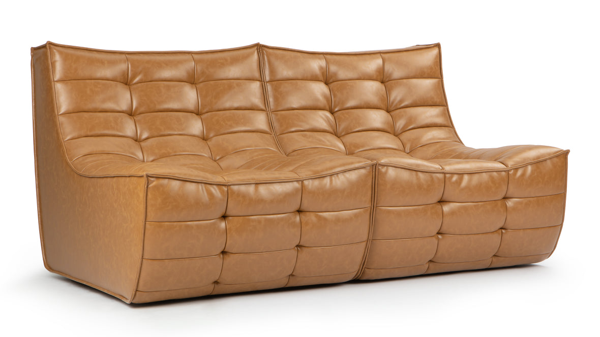 Tyge - Tyge Two Seater Sofa, Bourbon Vegan Leather