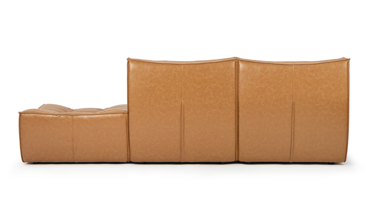 Tyge - Tyge Open End Sofa, Right, Bourbon Vegan Leather