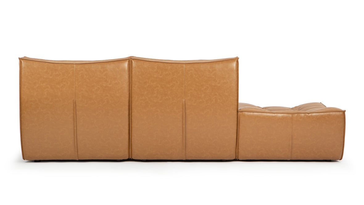 Tyge - Tyge Open End Sofa, Left, Bourbon Vegan Leather